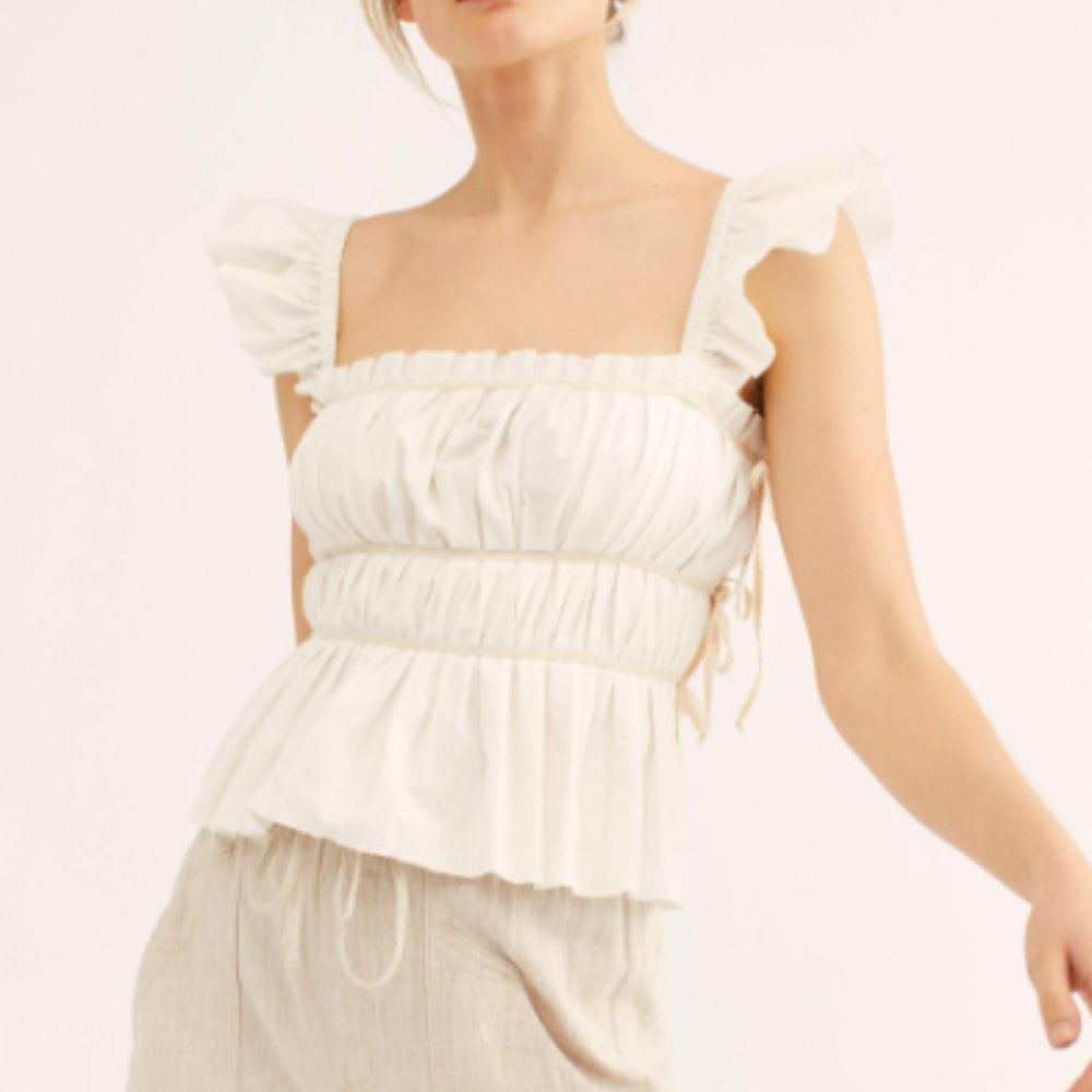 Free People Claude Corset in Ivory - Size Small